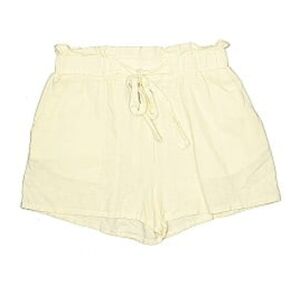 Ambiance Light Cream High-Waist Drawstring Shorts